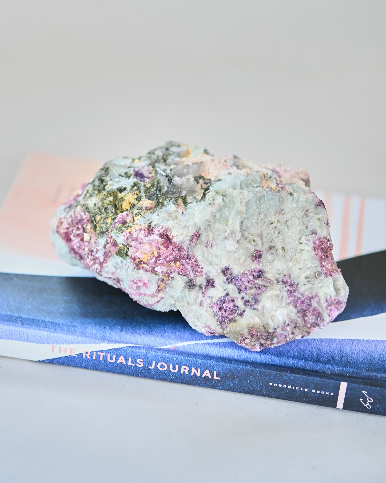 Natural Rough Lepidolite + Watermelon Tourmaline