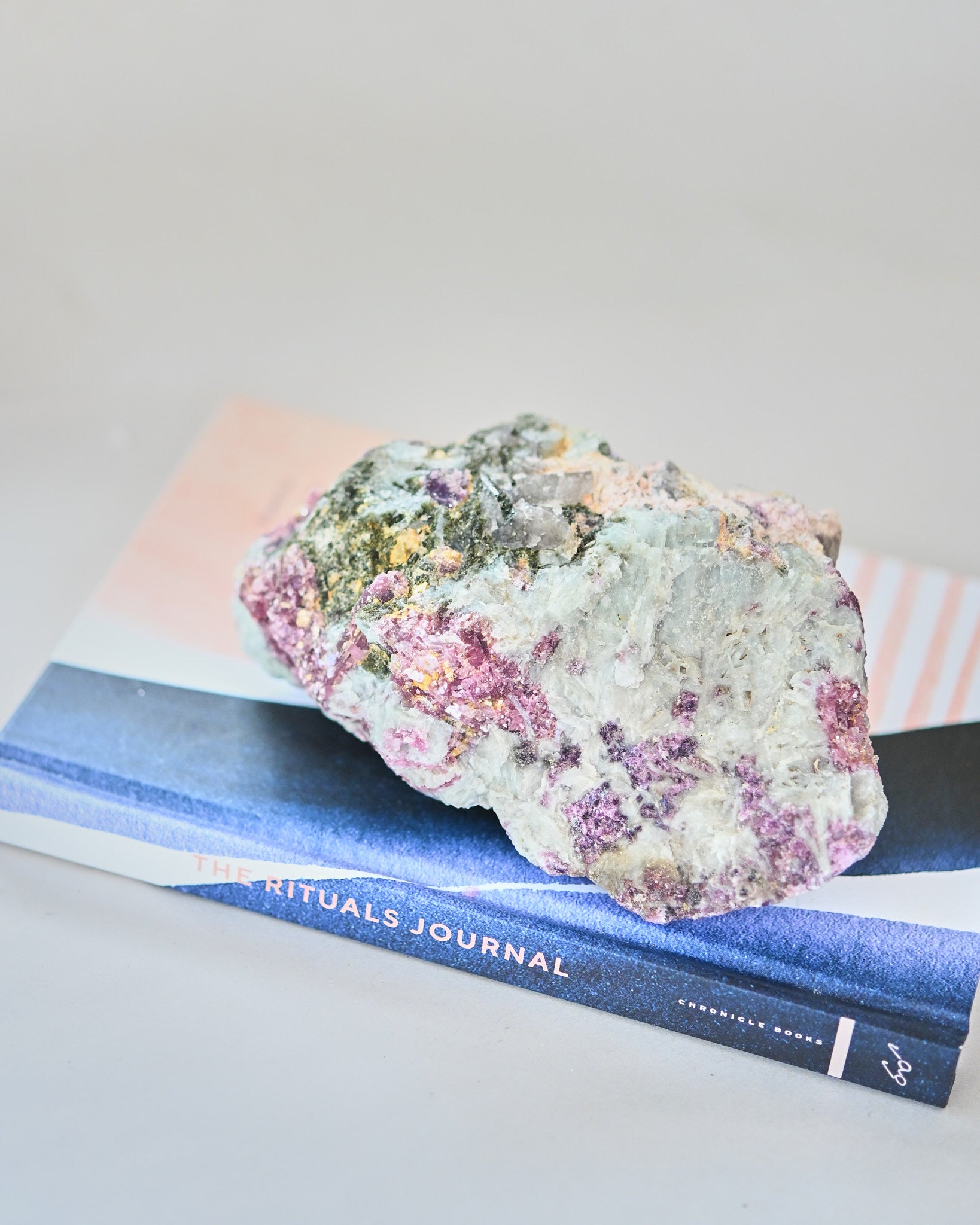 Natural Rough Lepidolite + Watermelon Tourmaline