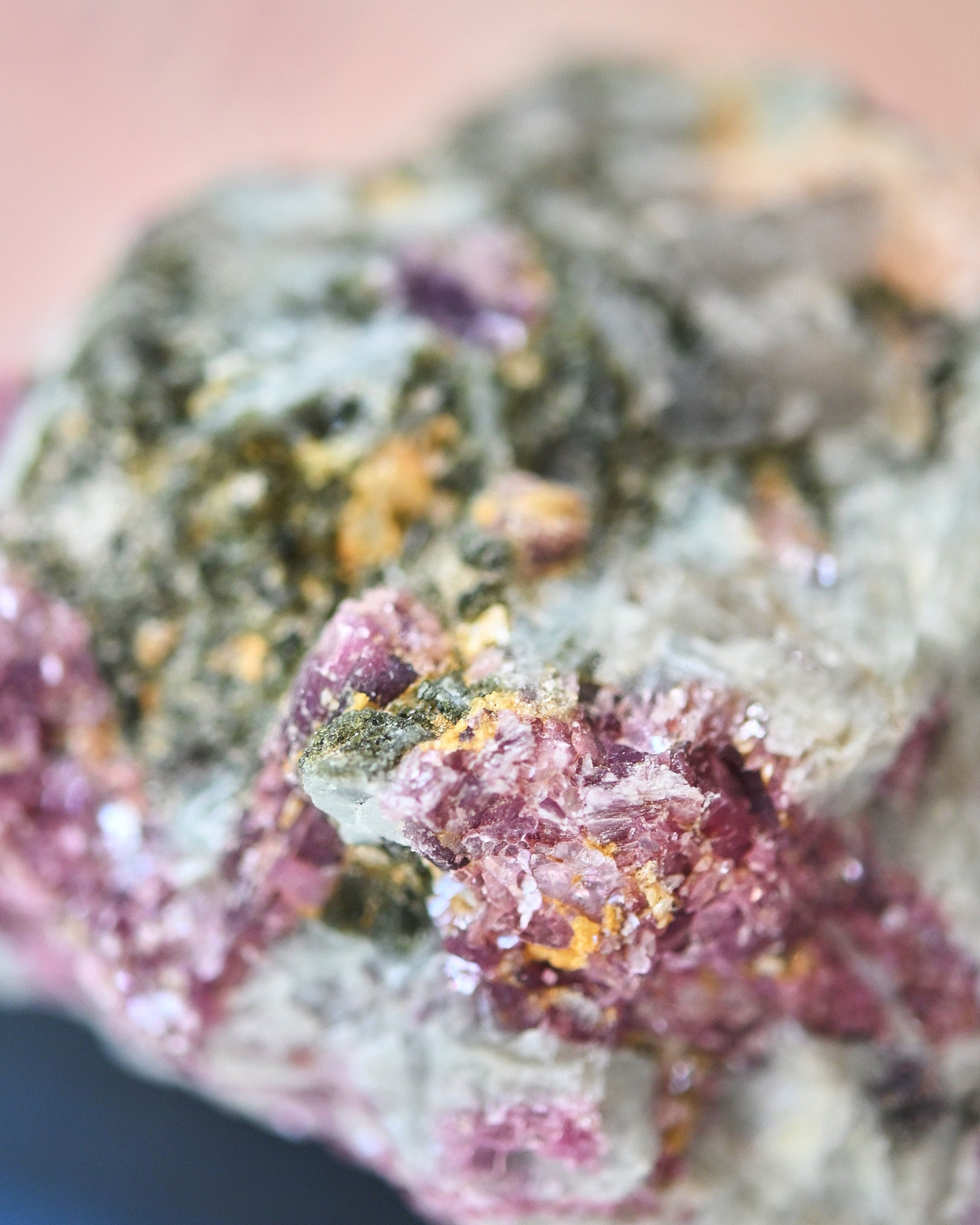Natural Rough Lepidolite + Watermelon Tourmaline