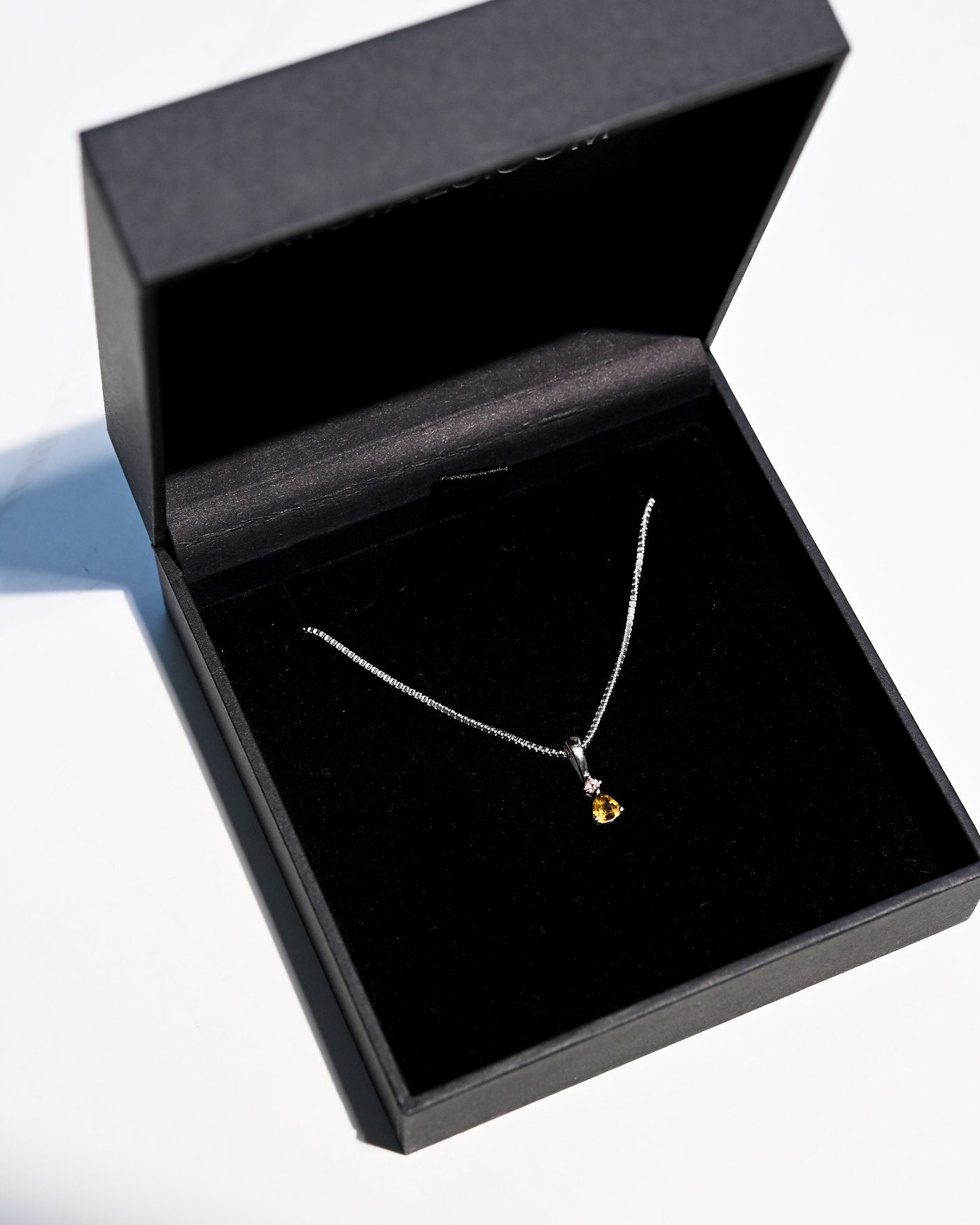 Petite two-stone tourmaline pendant necklace in sterling silver on box chain