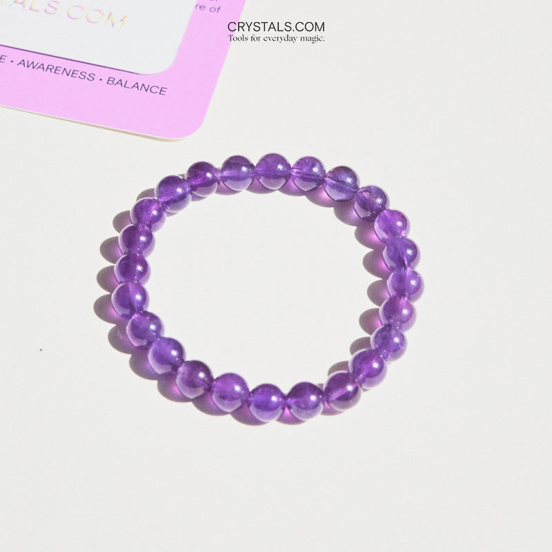 Purple Amethyst Bracelet Crystal for Overcoming Addictions and Blockag |  51Pyramids
