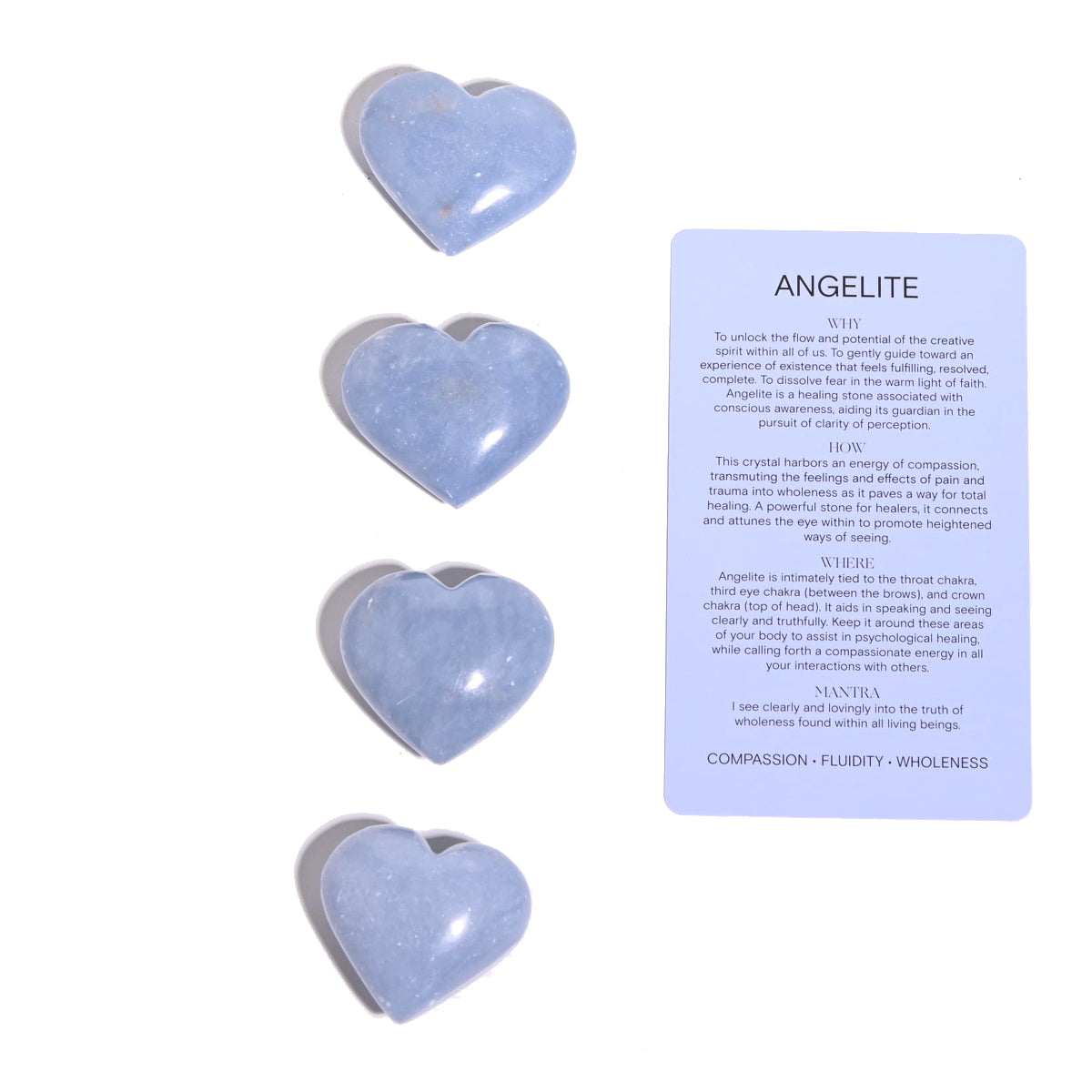 angelite crystal heart for sale