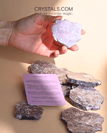 rough lepidolite crystals