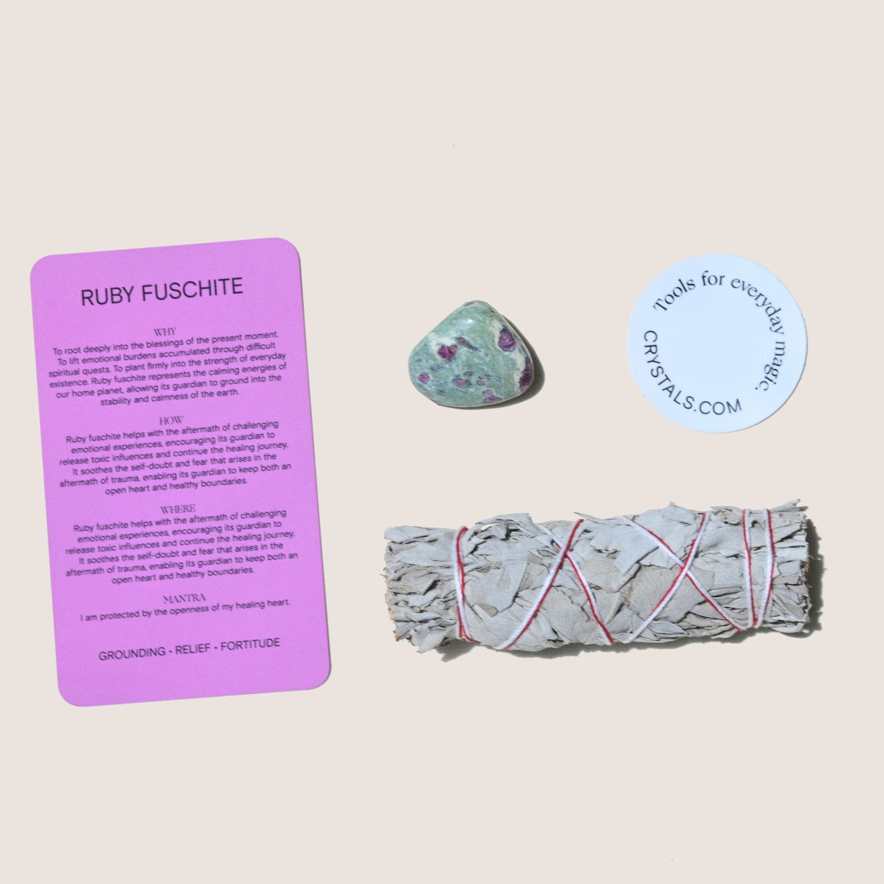 Sage and Ruby Fuchsite Duo - LOVE