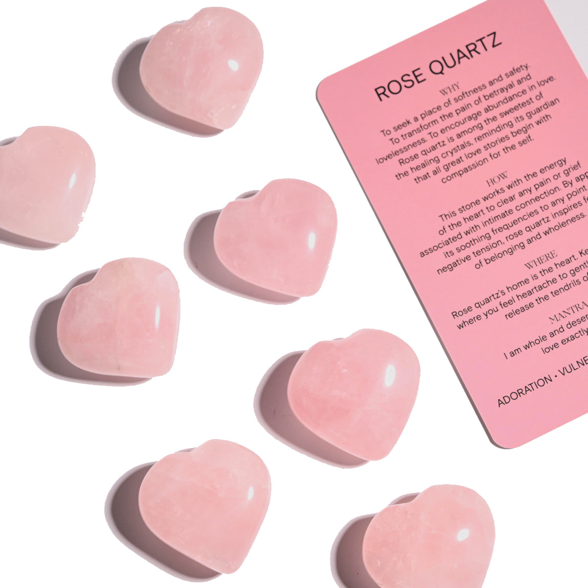 Open Heart Apothecary Rose Quartz Heart Crystal — Nourish + Soul
