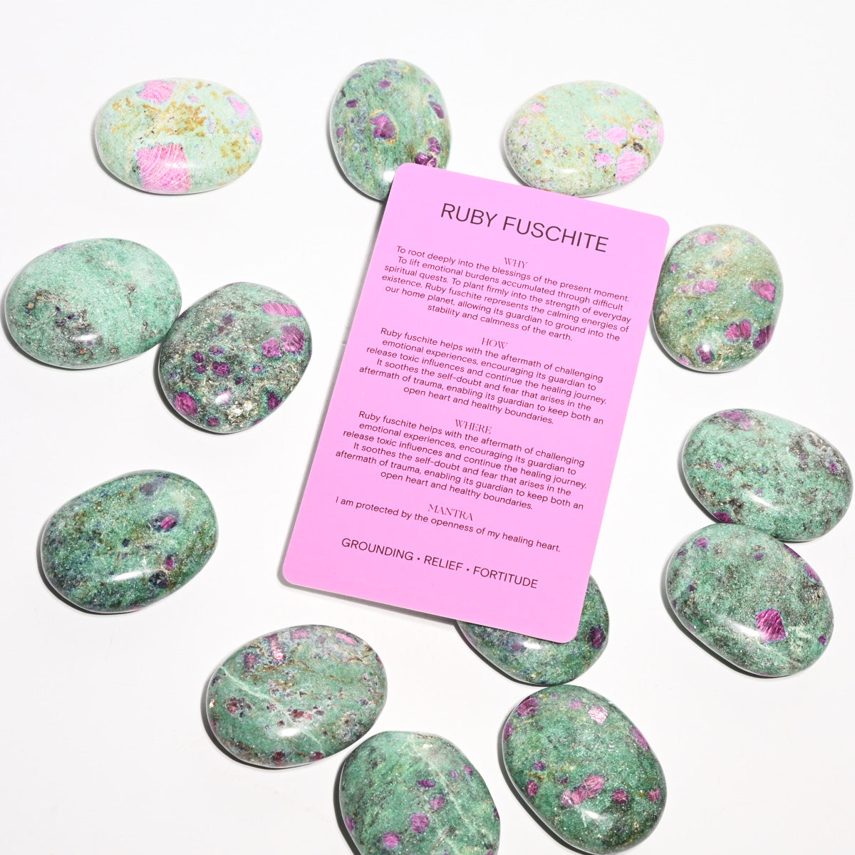 Ruby Fuchsite Palm Stone