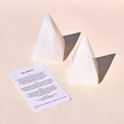 Selenite Pyramid 4 Inch - selenite crystal in natural light