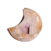 Agate Druzy Moon - agate crystal point side view
