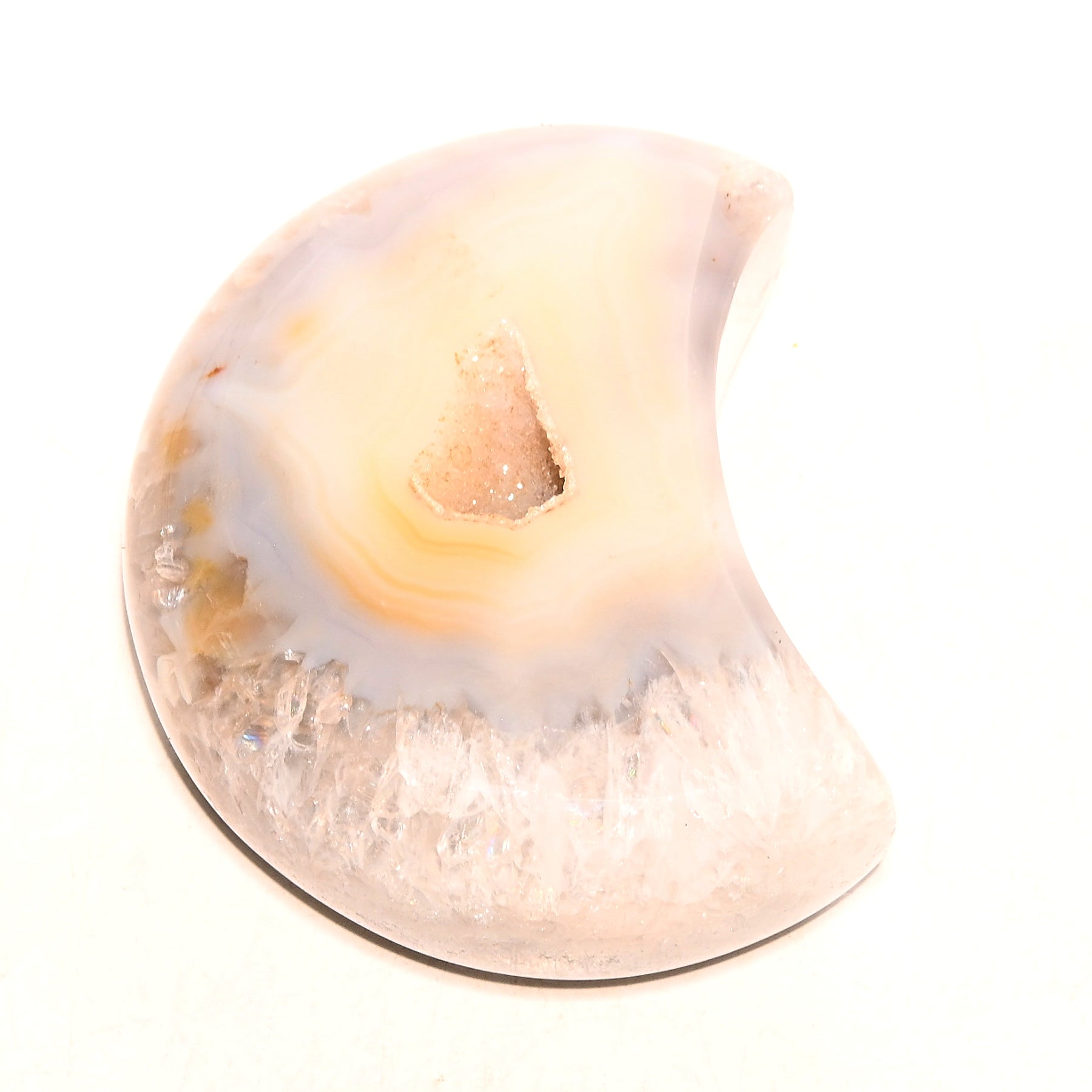 Agate Druzy Moon - agate crystal point view 17
