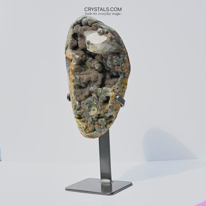 Green Amethyst w. Jasper on Stand 16 inch