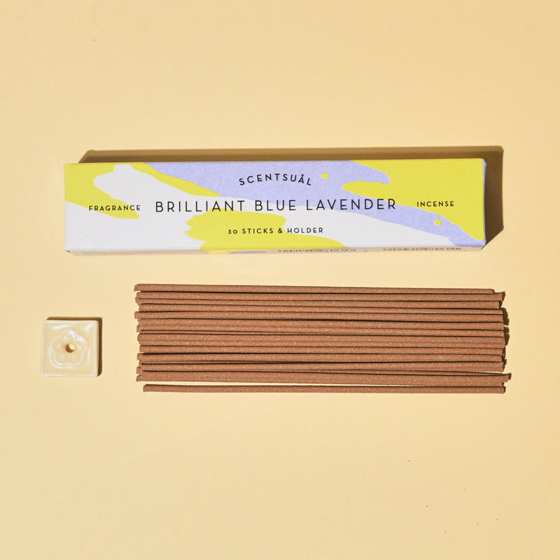 Blue Lavender Incense 30 sticks w/ Holder - SCENTSUAL