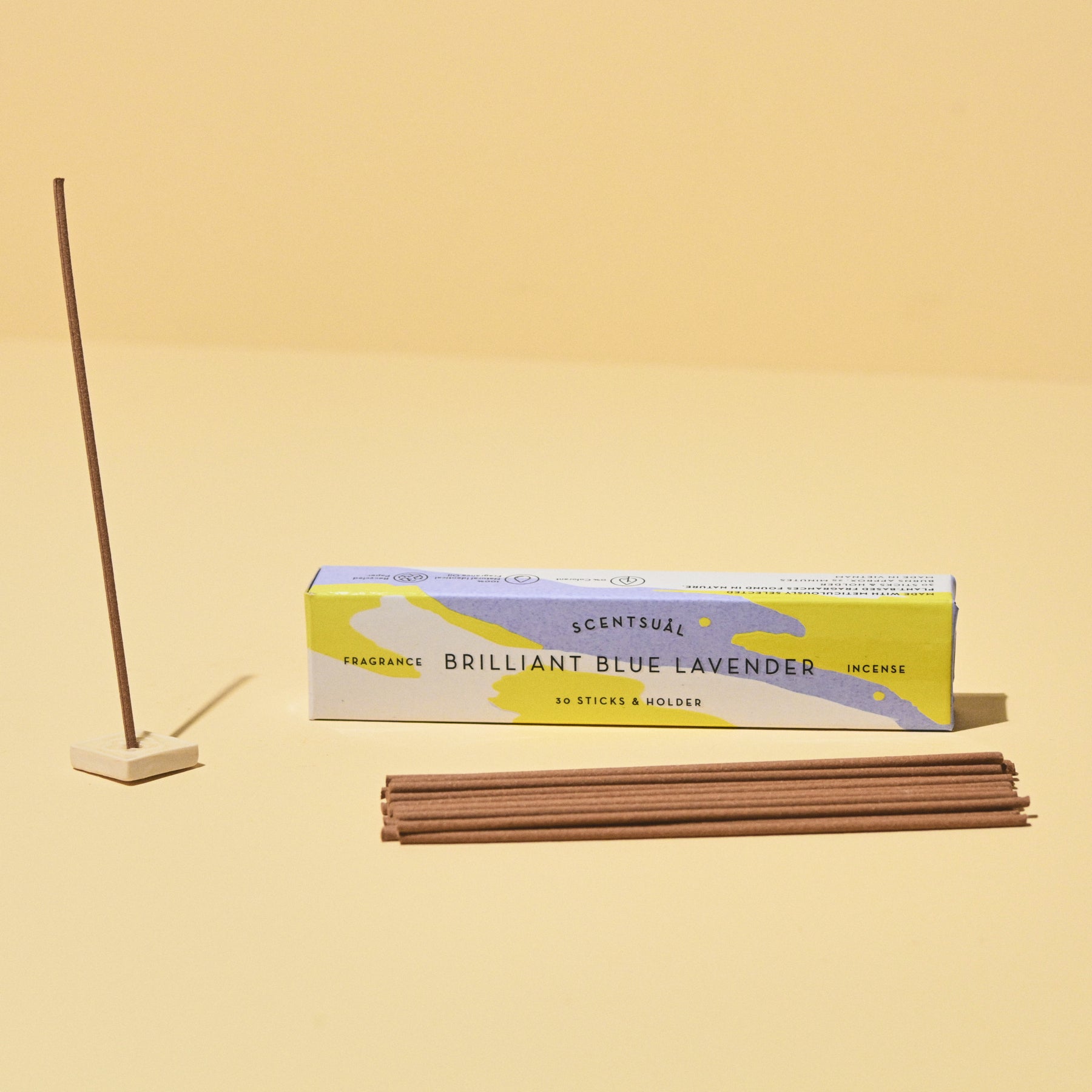 Blue Lavender Incense 30 sticks w/ Holder - SCENTSUAL - Nippon Kodo ...