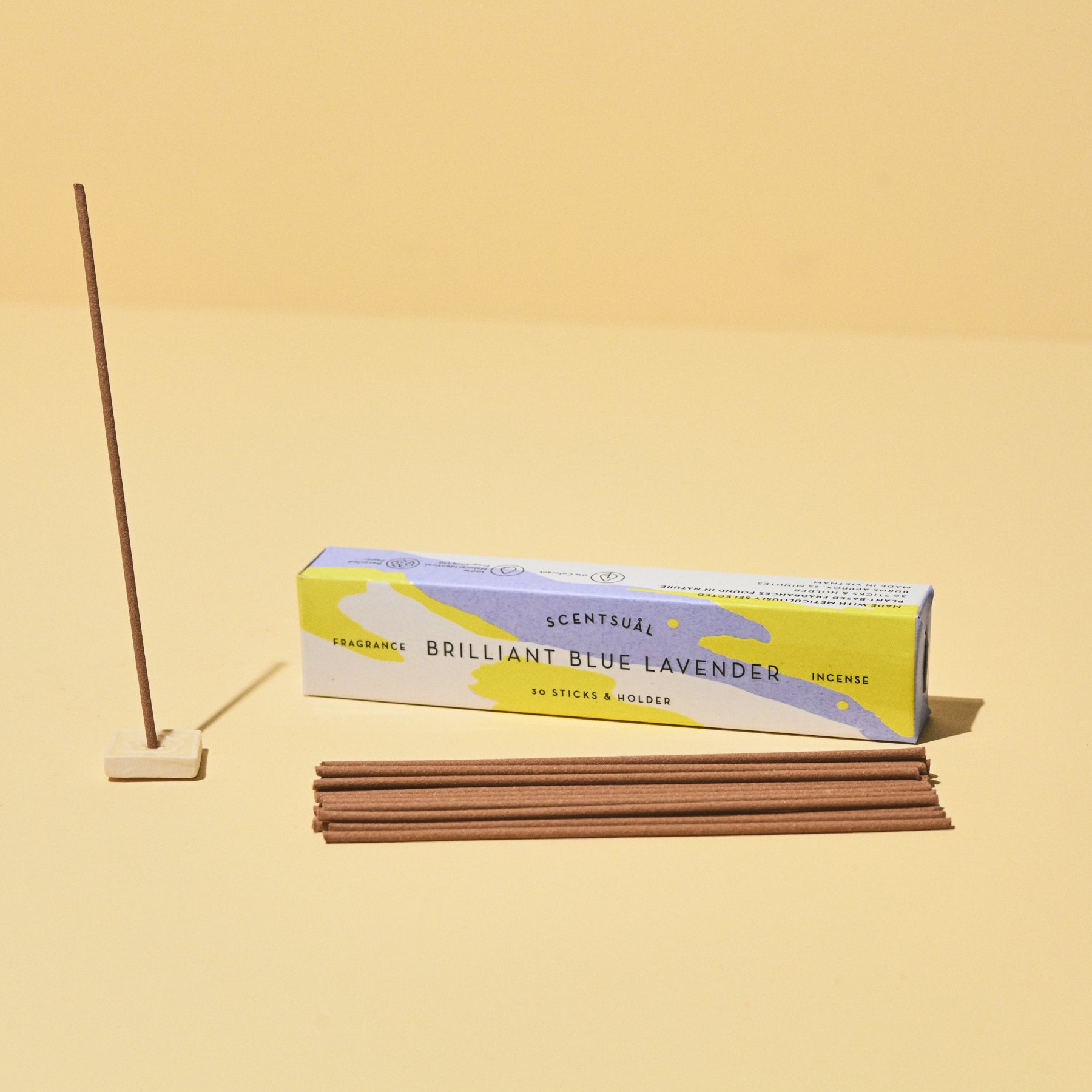 Blue Lavender Incense 30 sticks w/ Holder - SCENTSUAL - Nippon Kodo ...