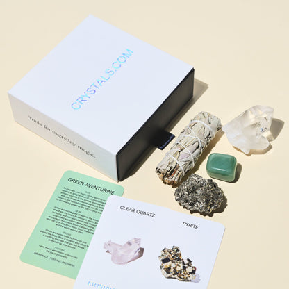 Abundance Crystal Kit - Quartz - Aventurine - Pyrite - Sage