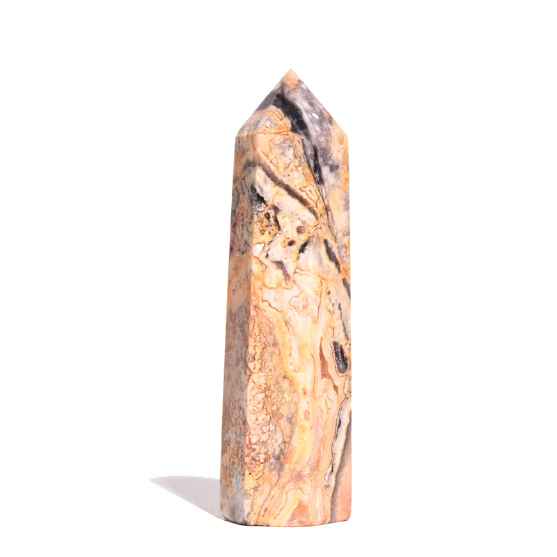 Yellow Crazy Lace Agate Tower