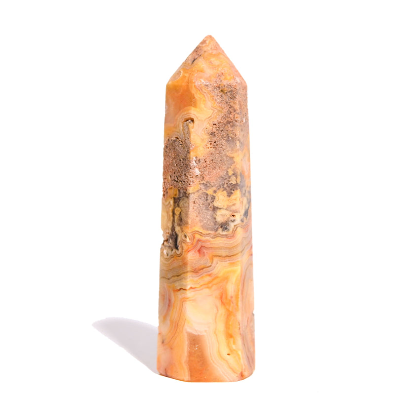 Yellow Crazy Lace Agate Tower