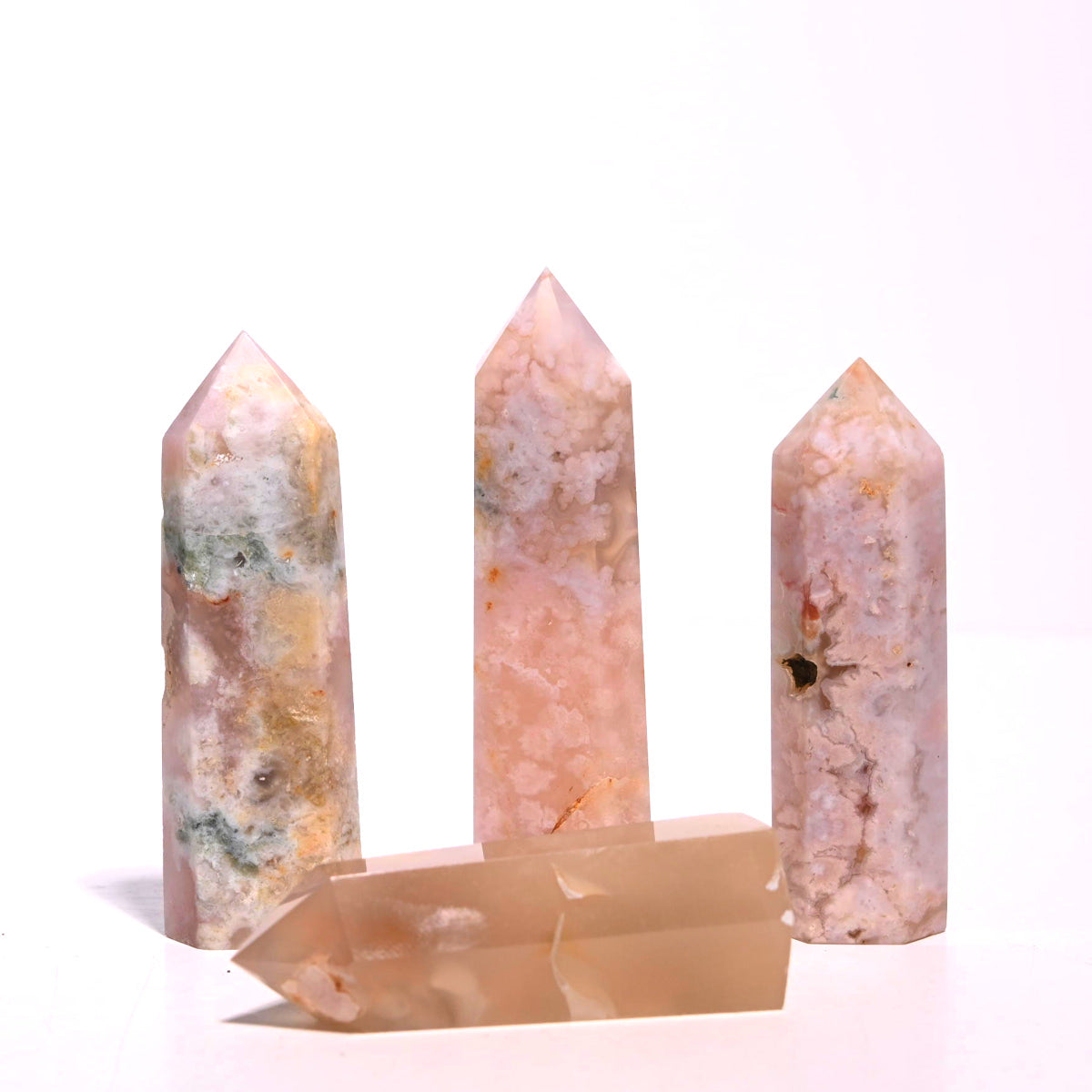 flower agate crystal point