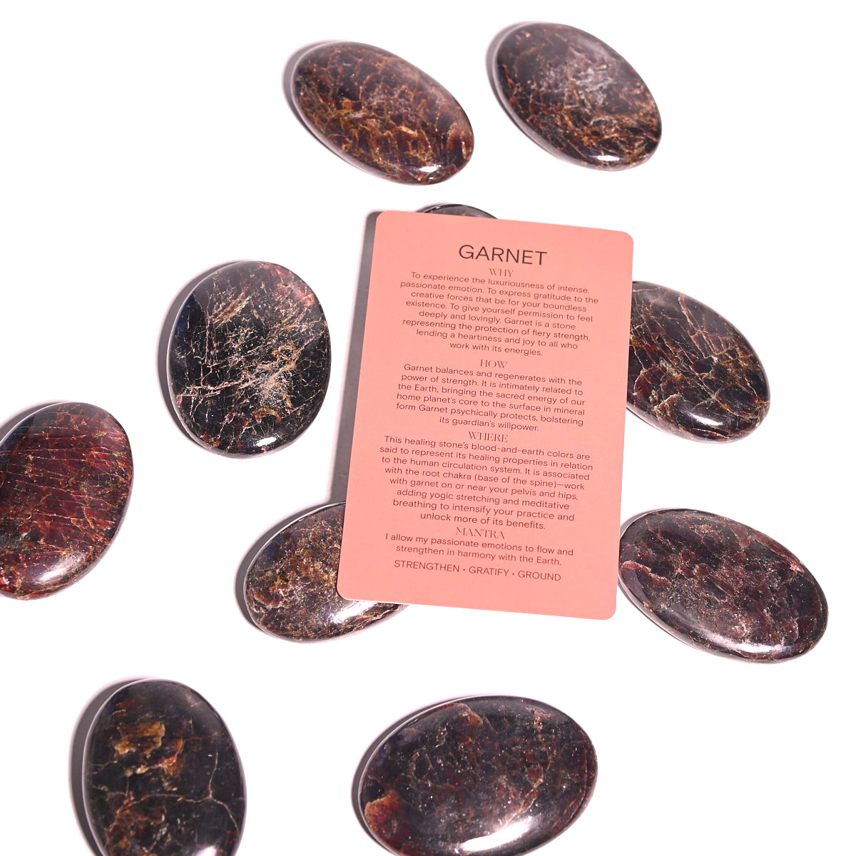 red garnet crystal palmstone