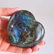 Labradorite Heart - labradorite crystal heart shaped side view