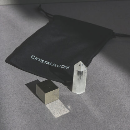 Manifest Pouch - Quartz / Pyrite Cube