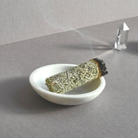 Marble Smudge Dish - White
