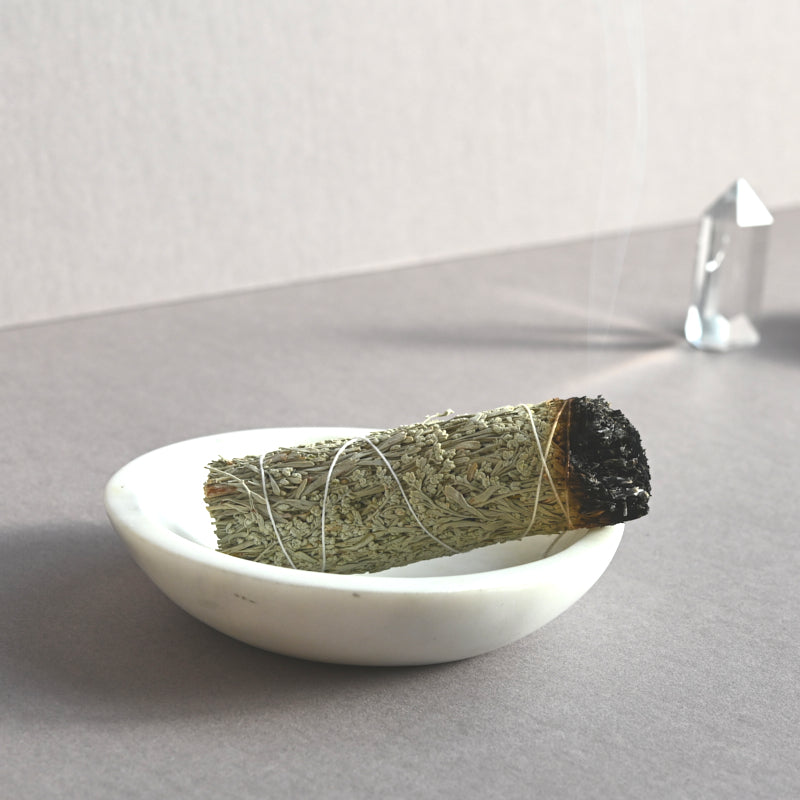 marble incense smudge dish