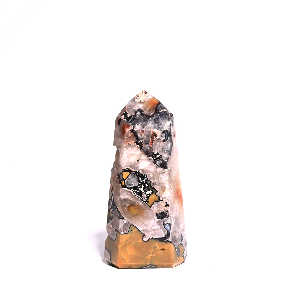 Chalcedony crystal — White, blue, gray, pink, brown specimen, Trigonal (cryptocrystalline) crystal system