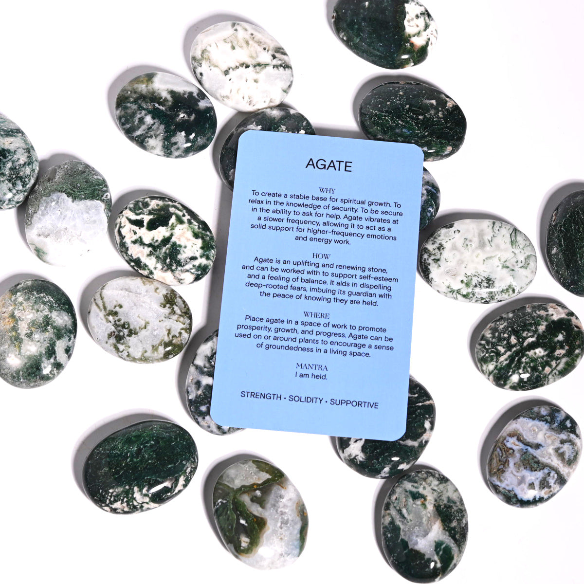 Green Moss Agate Palm