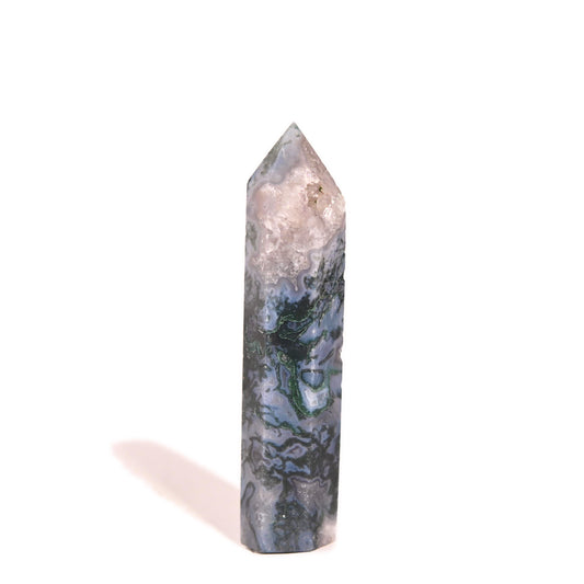 moss agate crystal tower