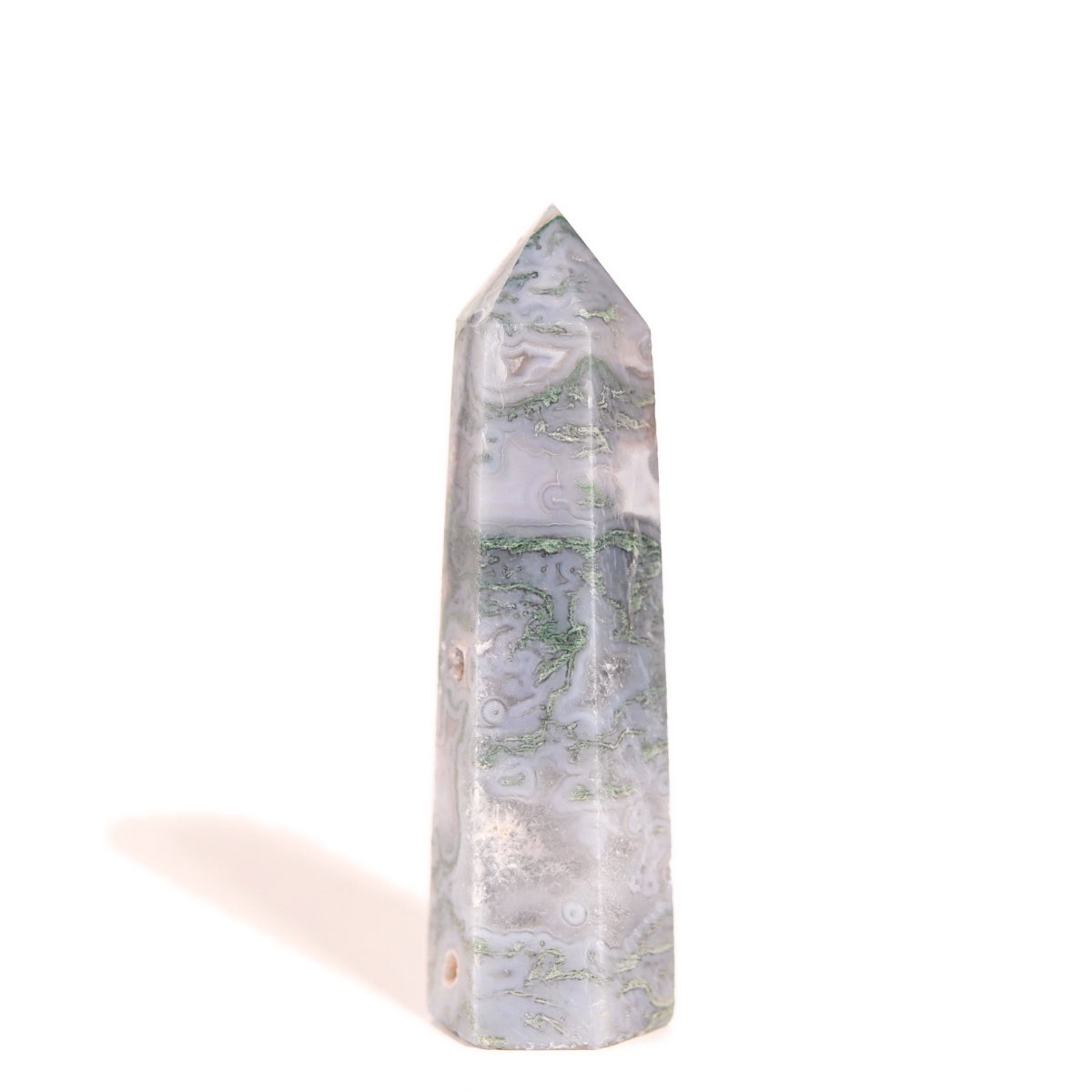 moss agate crystal tower