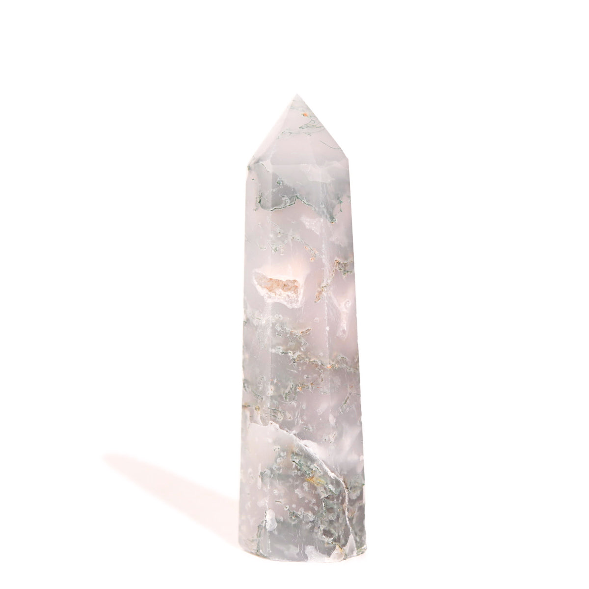 moss agate crystal tower