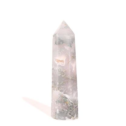 moss agate crystal tower