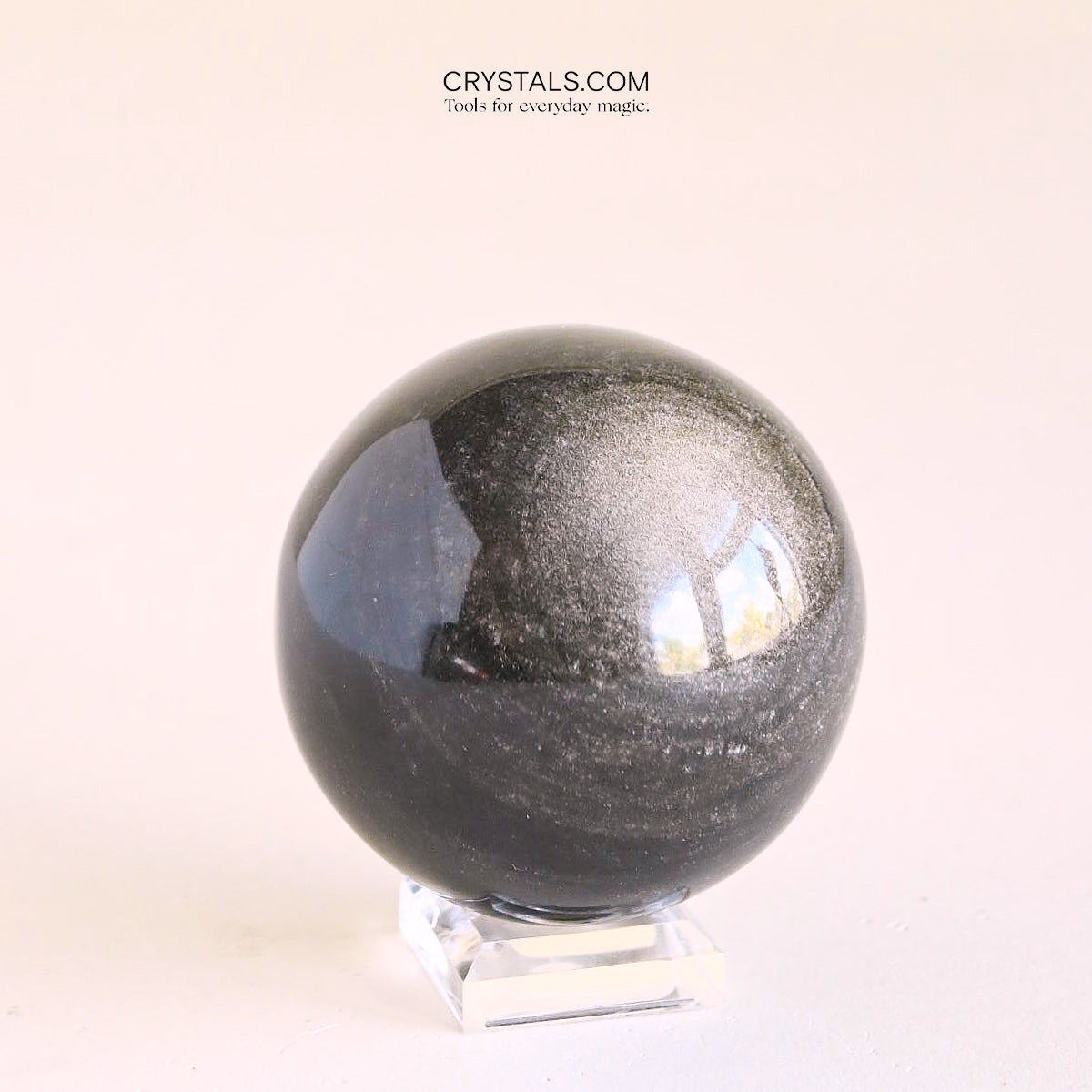 Gold Sheen Black Obsidian Sphere