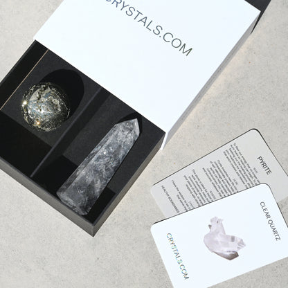 Power Pack - Laser Quartz Tower & Pyrite Sphere