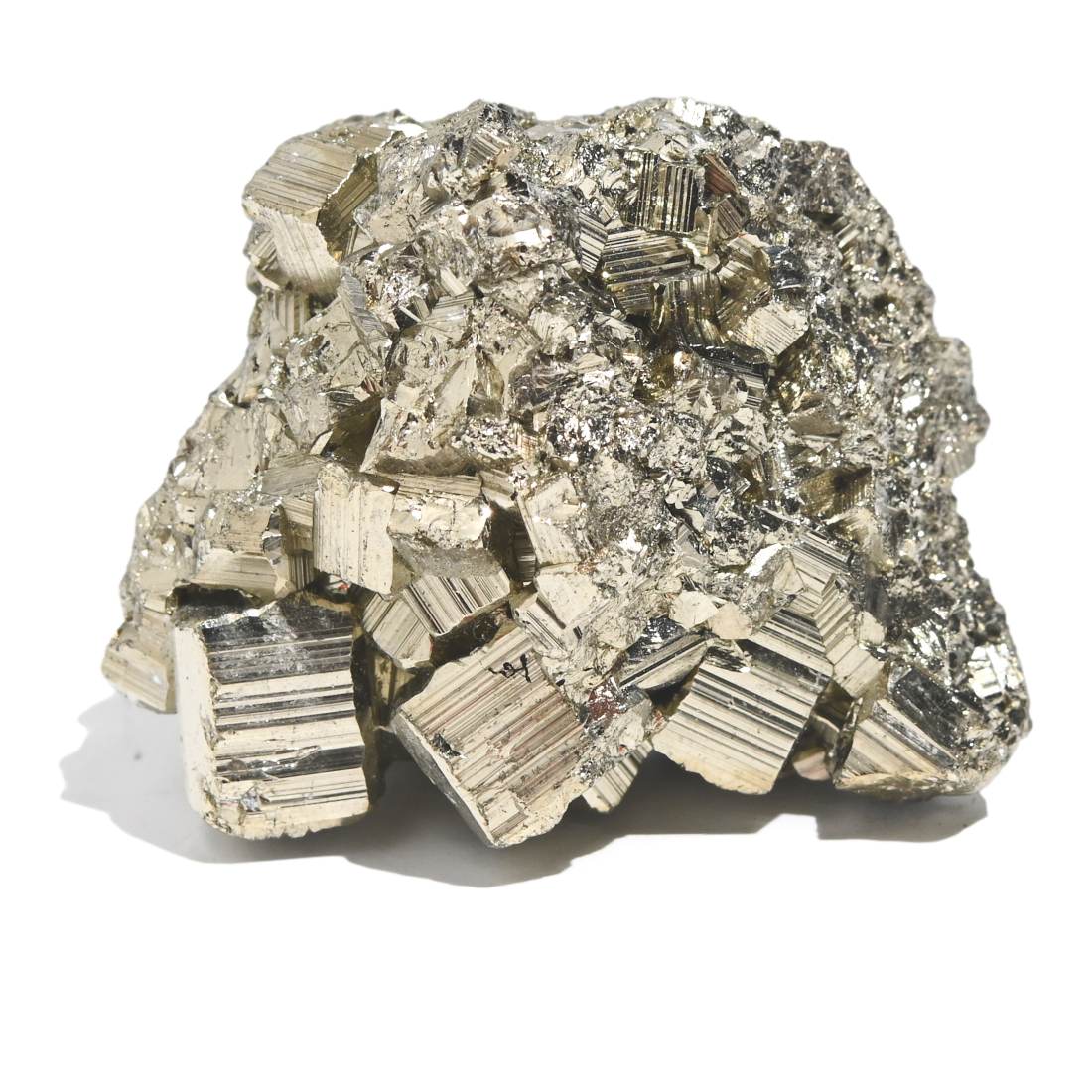 Pyrite crystal — Brassy gold specimen, Isometric crystal system