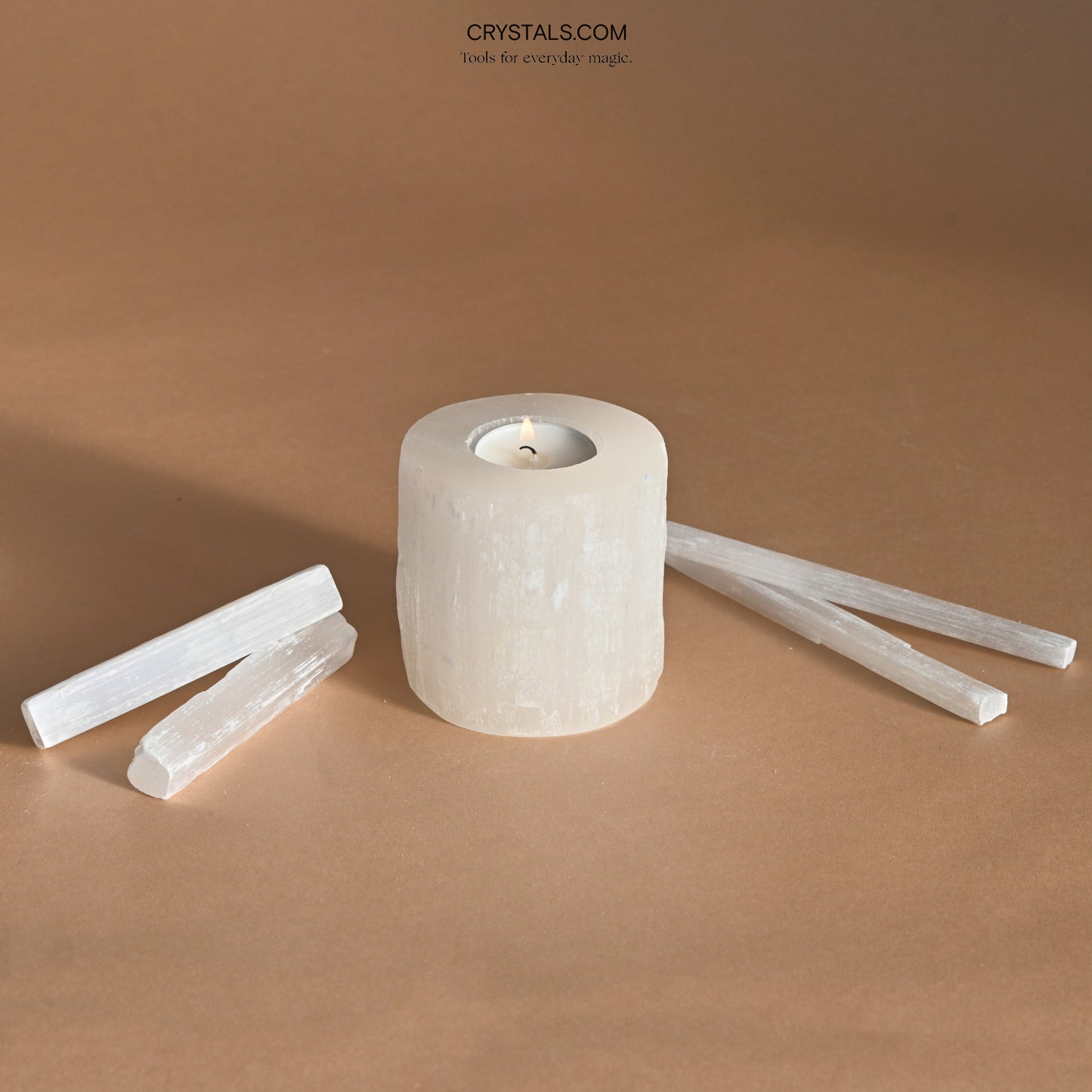 Selenite Candle Holder