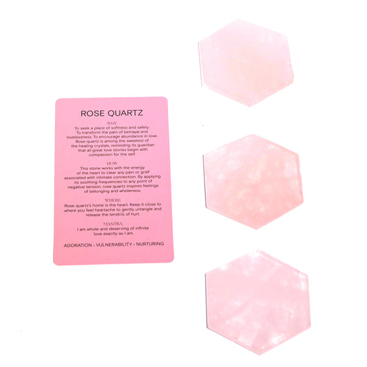 Rose Quartz Hexagon Plate