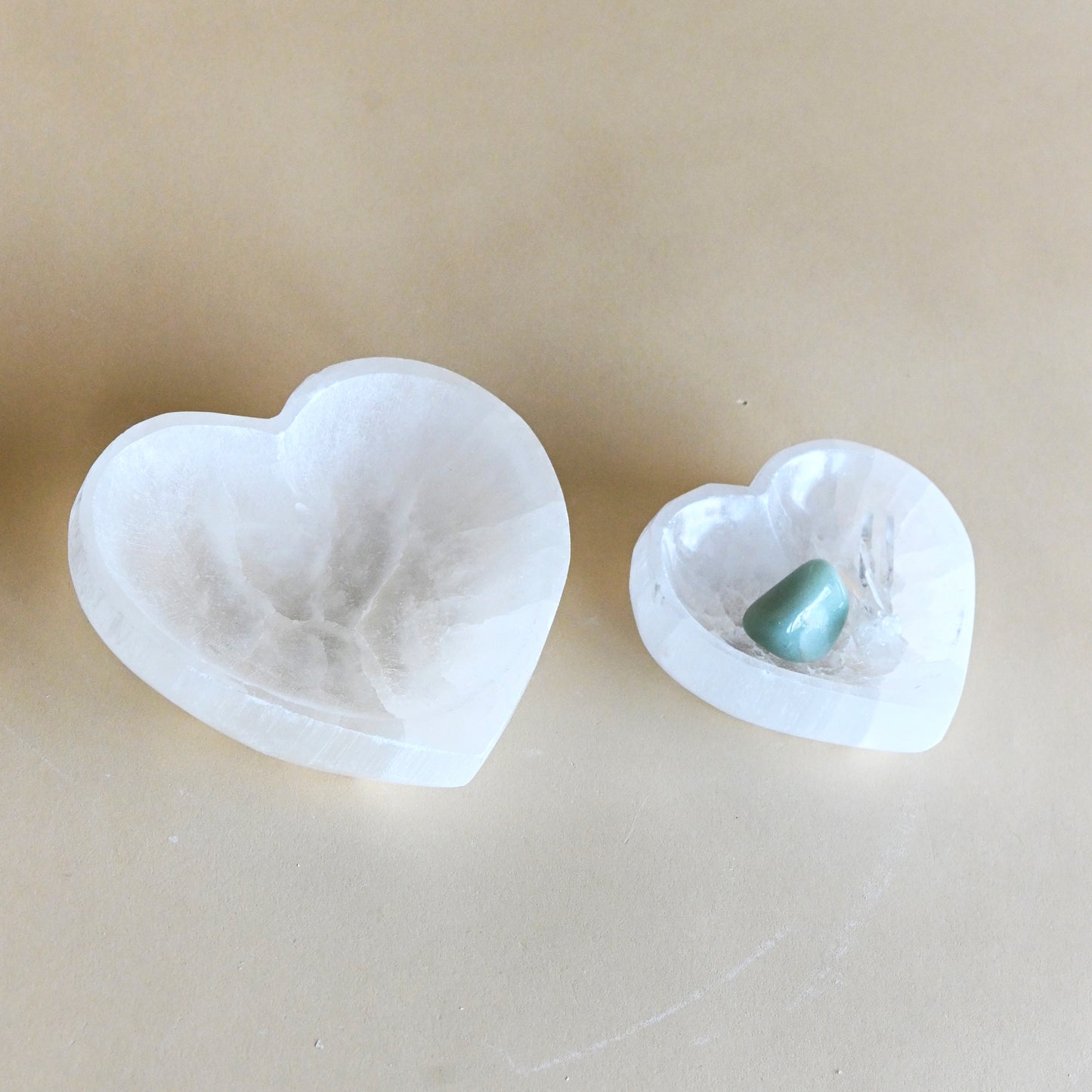 selenite crystal bowl heart 