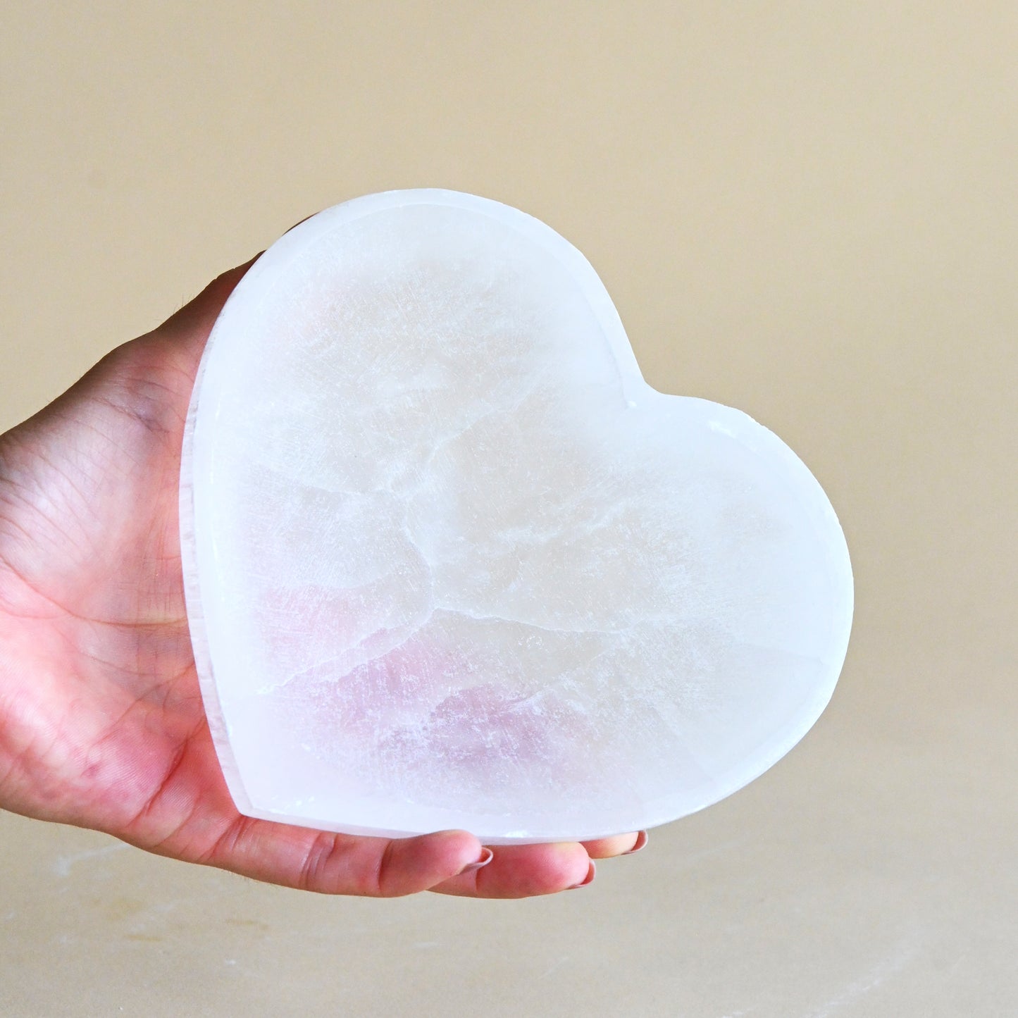 selenite crystal bowl heart 
