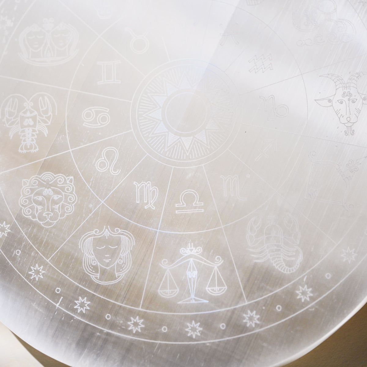 Selenite Zodiac Plate