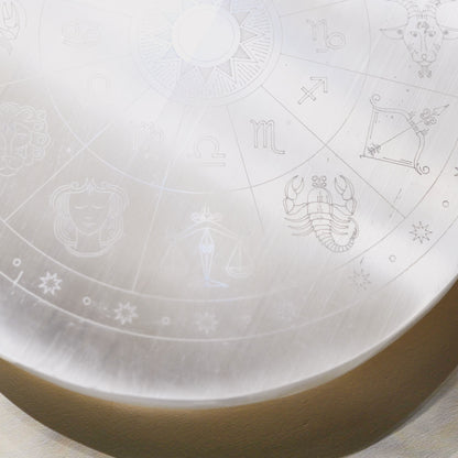 Selenite Zodiac Plate