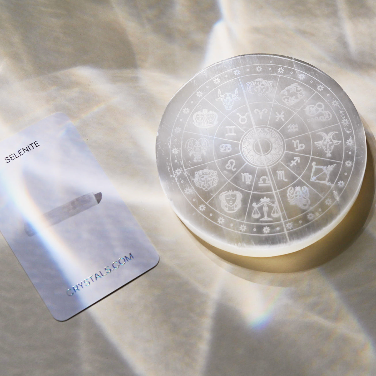 Selenite Zodiac Plate