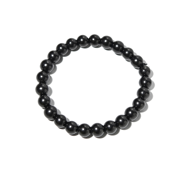 Genuine shungite stone bracelet 6mm beads with elastic band for daily wear