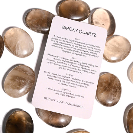 Smoky Quartz Palm Stone — Smoky Quartz crystal specimen