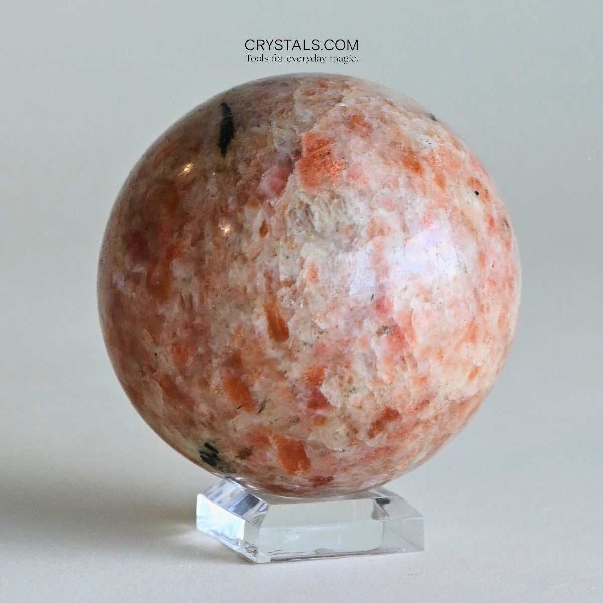 Sunstone crystal — Orange; peach; gold specimen, Triclinic crystal system