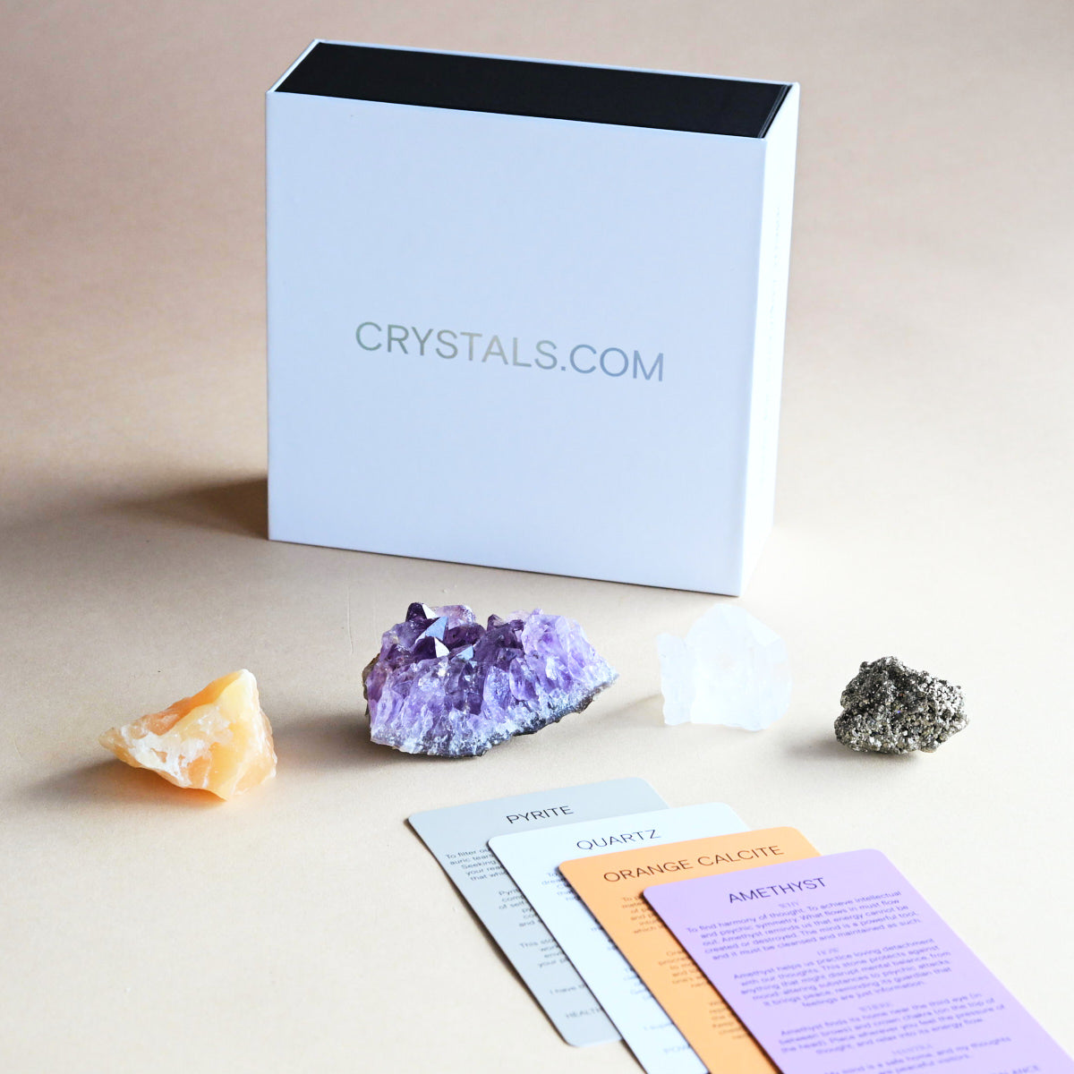 Rough Stone Crystal Kit - CALCITE - PYRITE - AMETHYST - QUARTZ