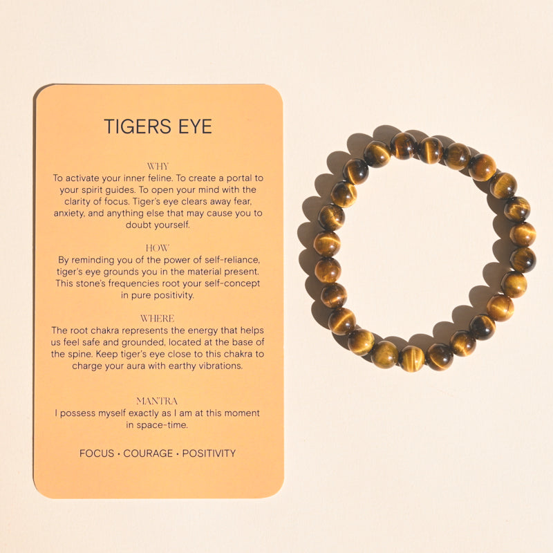 Mixed Tigers Eye Elastic Bracelet - 8mm Beads | New Moon Beginnings