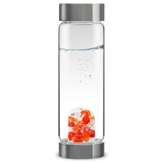 Crystal Water Bottle | PASSION w. Carnelian & Halite