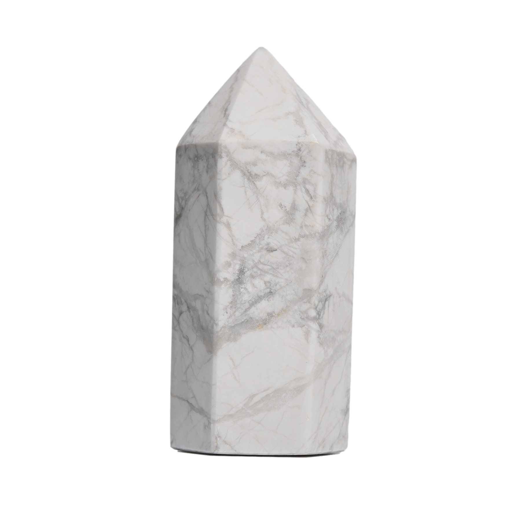 White Howlite Crystal Point CRYSTALS.COM