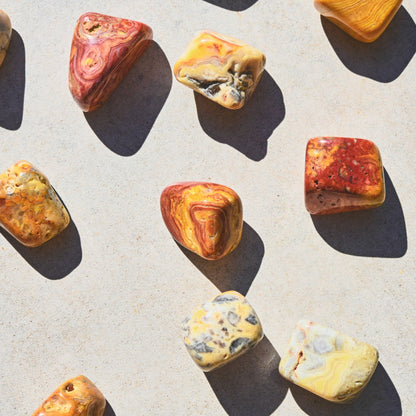 Yellow Crazy Lace Agate Tumbled